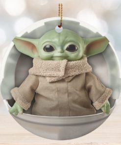 Baby Yoda Ceramic Circle Ornament