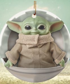 Baby Yoda Ceramic Circle Ornament