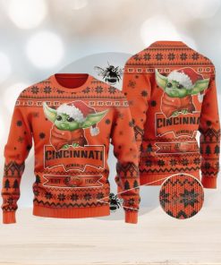 Baby Yoda Cincinnati Football Est 1968 Ugly Christmas Sweater Bengals Gifts