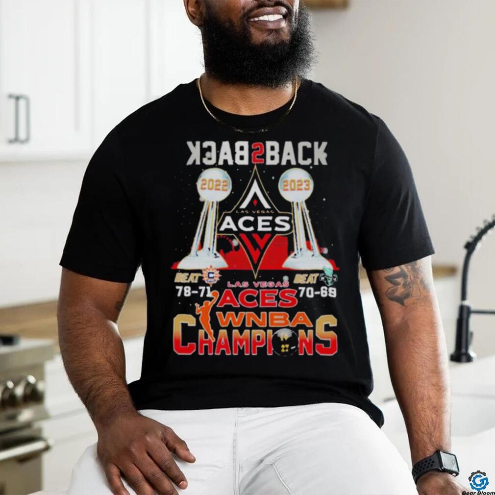 WNBA 2022 2023 Las Vegas Aces Champions Back To Back t shirt - Limotees