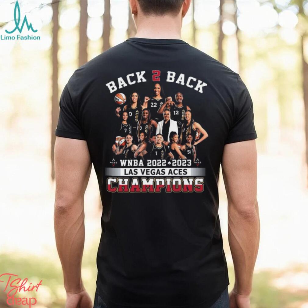 Back 2 Back WNBA 2022 2023 Las Vegas ACES Champions T-Shirt in