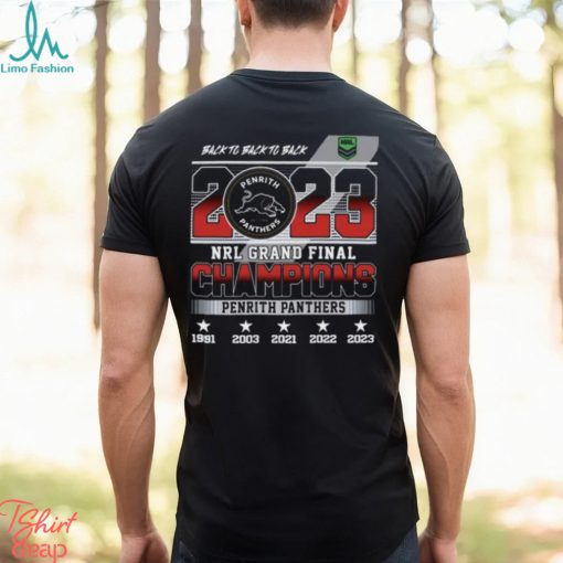 Back To Back To Back 2023 NRL Grand Final Champions Penrith Panthers T Shirt