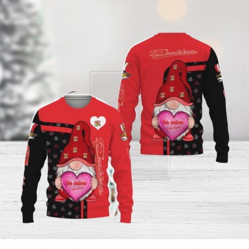 Baie’ ‘Comeau Drakkar Be Mine Valentine Gnomes With Valentine Football American Valentine Day Knitted Xmas Sweater