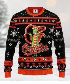 Baltimore Orioles Funny Grinch Christmas Ugly Sweater Christmas Gift For Fans Party Hoiliday Gift