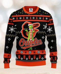 Baltimore Orioles Funny Grinch Christmas Ugly Sweater Christmas Gift For Fans Party Hoiliday Gift