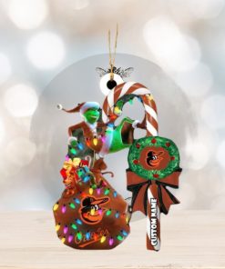 Baltimore Orioles MLB Grinch Candy Cane Personalized Xmas Gifts Christmas Tree Decorations Ornament