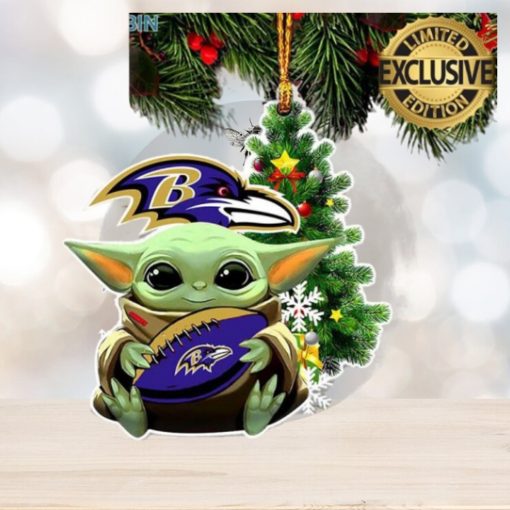 Baltimore Ravens Baby Yoda NFL Christmas Tree Decorations Ornament