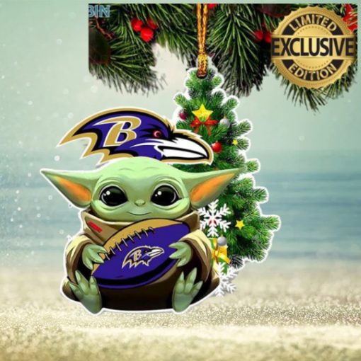 Baltimore Ravens Baby Yoda NFL Christmas Tree Decorations Ornament