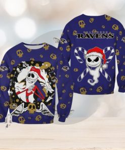 Baltimore Ravens Christmas Jack Skellington Cozy Christmas Ugly Sweater Halloween For Men And Women