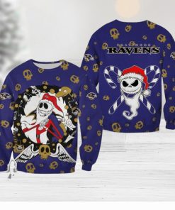 Baltimore Ravens Christmas Jack Skellington Cozy Christmas Ugly Sweater Halloween For Men And Women