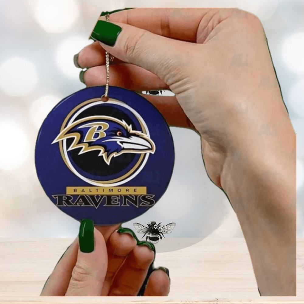 Baltimore Ravens Snoopy Christmas Circle Ornament