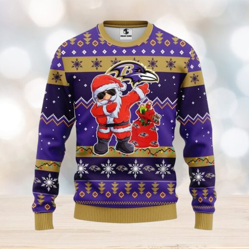 Baltimore Ravens Dabbing Santa Claus Christmas Ugly Sweater Sport Christmas Gift Ideas