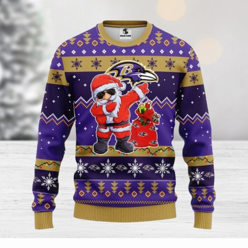 Baltimore Ravens Dabbing Santa Claus Christmas Ugly Sweater Sport Christmas Gift Ideas