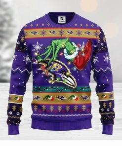 Baltimore Ravens Grinch Xmas Ugly Christmas Sweater Best Christmas Gift Ideas