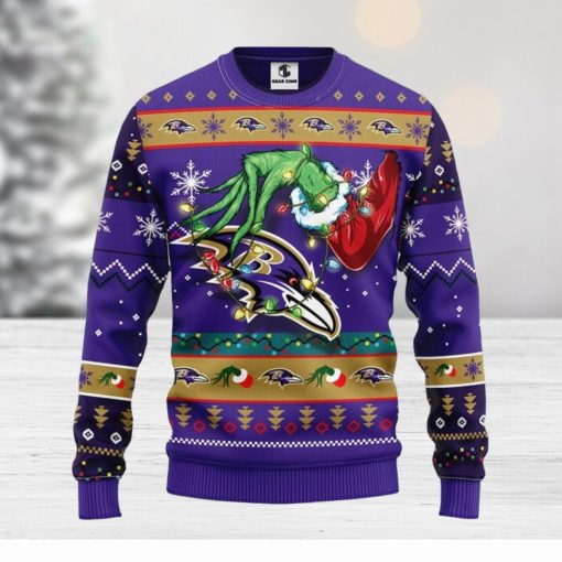 Baltimore Ravens Grinch Xmas Ugly Christmas Sweater Best Christmas Gift Ideas