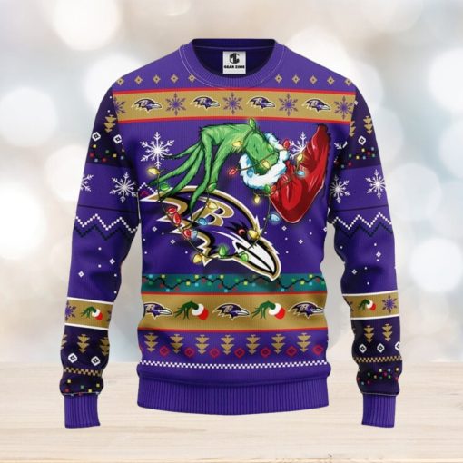 Baltimore Ravens Grinch Xmas Ugly Christmas Sweater Best Christmas Gift Ideas