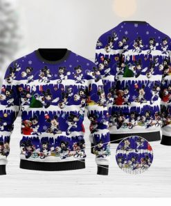 Baltimore Ravens Mickey NFL Knitted Christmas 3D Sweater For Fans