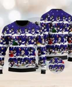 Baltimore Ravens Mickey NFL Knitted Christmas 3D Sweater For Fans