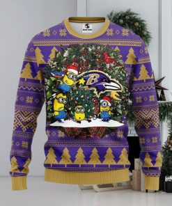 Baltimore Ravens Minion Christmas Ugly Sweater 3D Christmas Xmas Sweater