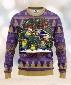 Baltimore Ravens Minion Christmas Ugly Sweater 3D Christmas Xmas Sweater