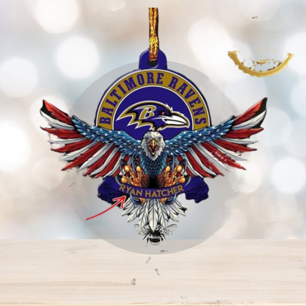 Baltimore Ravens NFL American US Eagle Personalized Xmas Christmas Tree Decorations Ornament Baltimore Ravens NFL American US Eagle Personalized Xmas Christmas Tree Decorations Ornament