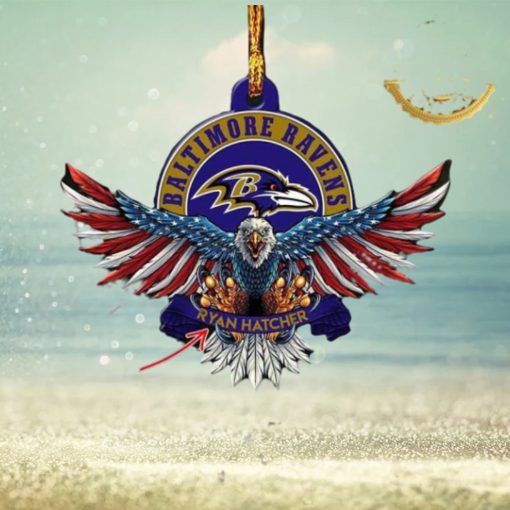 Baltimore Ravens NFL American US Eagle Personalized Xmas Christmas Tree Decorations Ornament