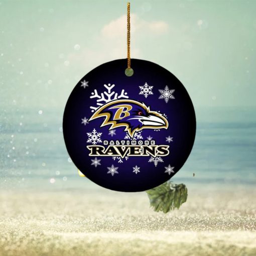 Baltimore Ravens NFL Merry Christmas Ceramic Ornament