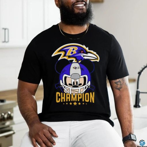 Baltimore Ravens NFL Mickey Mouse with helmet shirt