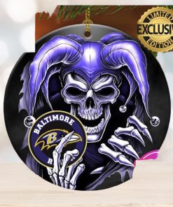 Baltimore Ravens NFL Skull Joker Christmas Tree Decorations Ornament