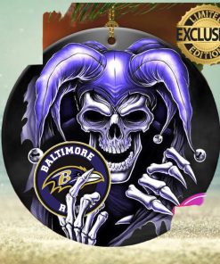 Baltimore Ravens NFL Skull Joker Christmas Tree Decorations Ornament