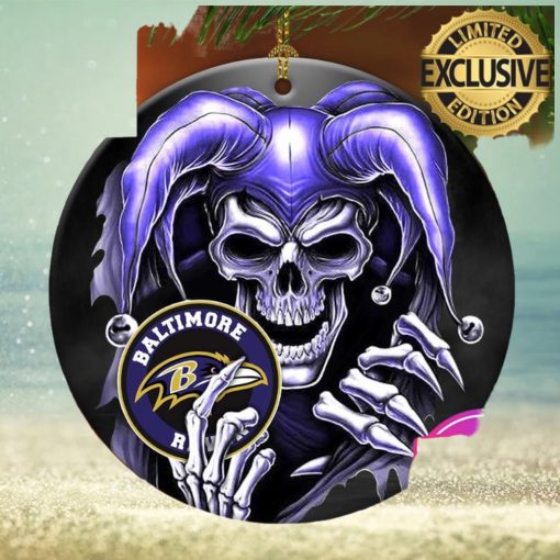 Baltimore Ravens NFL Skull Joker Christmas Tree Decorations Ornament