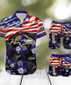 Baltimore Ravens Personalized NFL Hawaiian Shirt & Shorts For Fans Gift Men And Women Holiday Summer