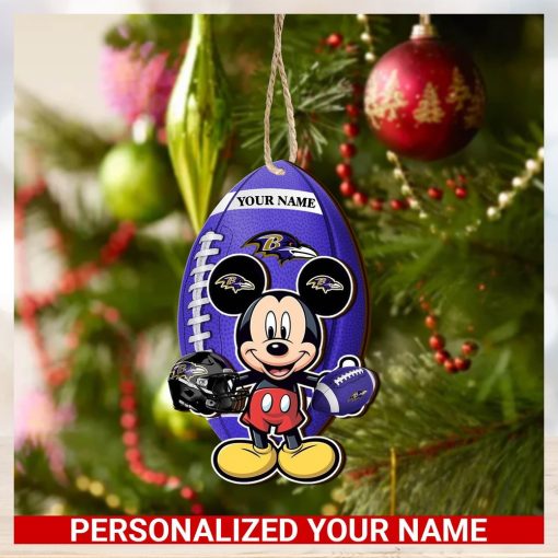Baltimore Ravens Personalized Your Name Mickey Mouse And NFL Team Ornament SP161023162ID03