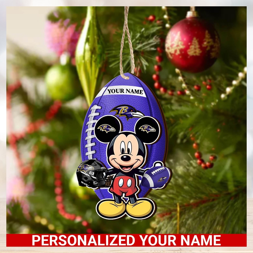 Baltimore Ravens Personalized Your Name Mickey Mouse And NFL Team Ornament SP161023162ID03 Baltimore Ravens Personalized Your Name Mickey Mouse And NFL Team Ornament SP161023162ID03