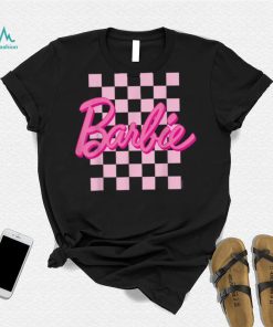 Barbie Barbie Logo Checkered Background T Shirt