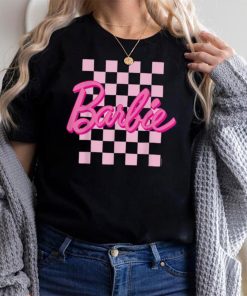 Barbie Barbie Logo Checkered Background T Shirt