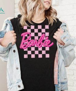 Barbie Barbie Logo Checkered Background T Shirt
