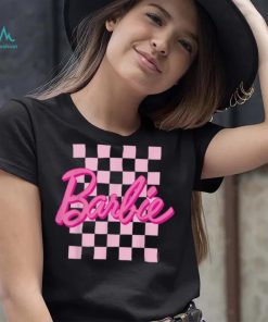 Barbie Barbie Logo Checkered Background T Shirt