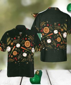 Baseball Christmas Hawaiian Shirt Xmas Button Up Shirt Gifts For Baseball Lovers