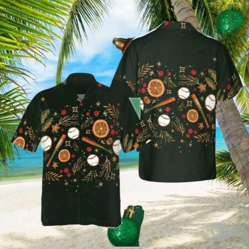 Baseball Christmas Hawaiian Shirt Xmas Button Up Shirt Gifts For Baseball Lovers