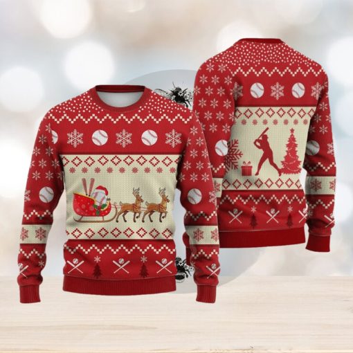 Baseball Reindeer Christmas Sweater Trending For Men And Women Gift Holidays