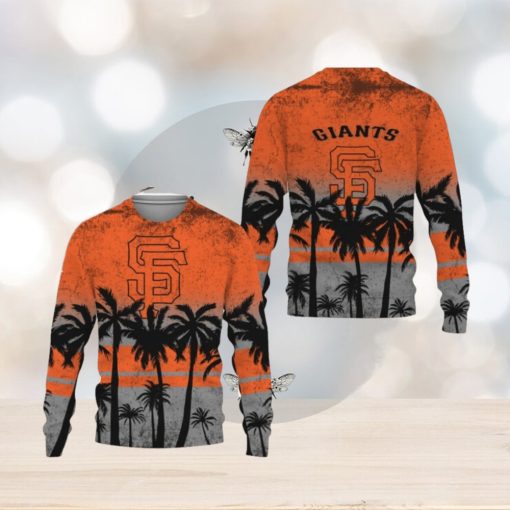 Baseballl American Tree Beach Gradient Gift San Francisco Giants Ugly Christmas AOP Sweater