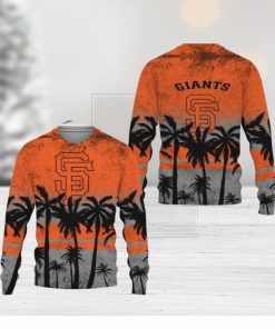 Baseballl American Tree Beach Gradient Gift San Francisco Giants Ugly Christmas AOP Sweater