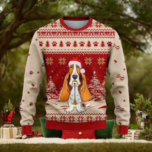 Basset Hound Christmas Winter Ugly Sweater Gift For Dog Lover, Funny Christmas