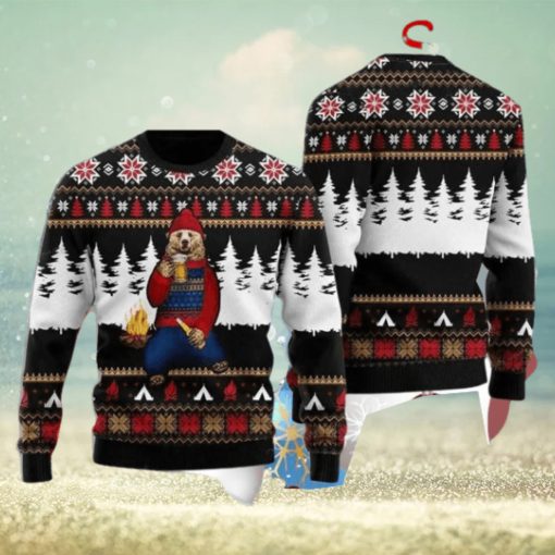 Bear Campfire Ugly Christmas Sweater Style Gift For Men And Women