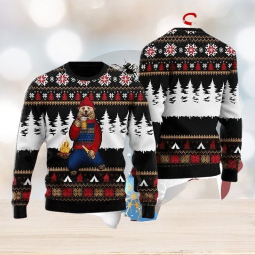 Bear Campfire Ugly Christmas Sweater Style Gift For Men And Women