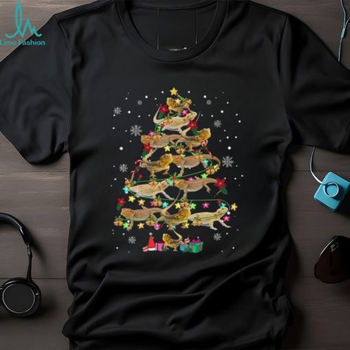 Bearded Dragon Christmas Tree T Shirt Funny Adult Christmas Shirts Gifts For Reptile Lovers