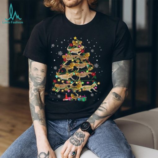 Bearded Dragon Christmas Tree T Shirt Funny Adult Christmas Shirts Gifts For Reptile Lovers
