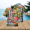 Flamingo Hawaiian Shirt Palm Leaves Pattern Beach Gift For Friend