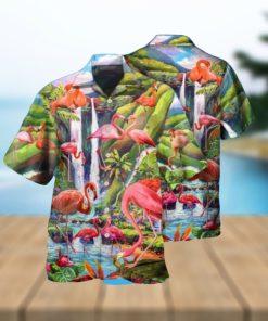 Beautiful Flamingo Hawaiian Shirt Gift For Beach Vacation